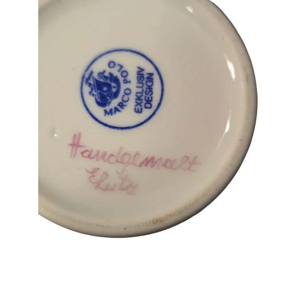 Marco Polo‎ Exklusiv Design Hand Painted Pink Rose Pierced Porcelain Vase 3.5